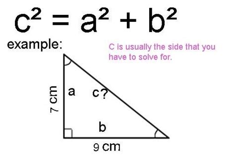 A2 b2 c2 - Pythagorean theorem: If a triangle is a right triangle (has a right angle), then a2+b2=c2. Converse: If a2+b2=c2 in a triangle with c is the longest side, then a triangle is a right triangle. If a triangle is not a right triangle, there are 2 other options for types of triangles. Acute: Has 3 acute (less than 90 degree) angles.